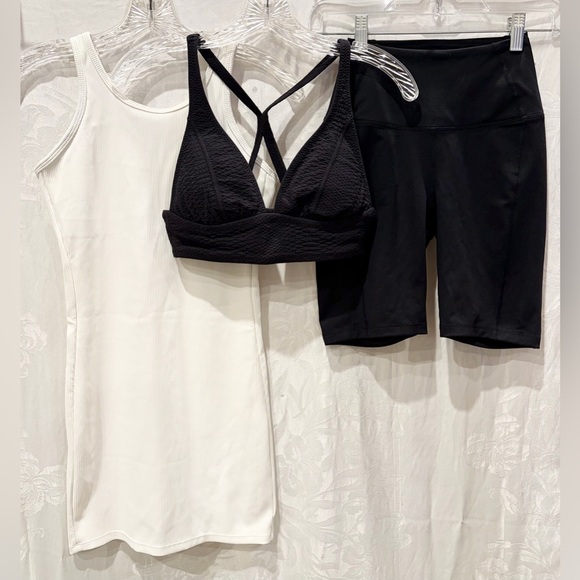 HALARA Dresses & Skirts - 3 Pc HALARA Dress XS $50 YEAR OF OURS Shorts XS $84 Black Bra Top XS